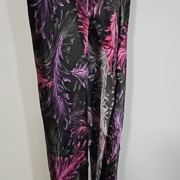 NWT NICHOLAS Melia floral-feather print silk halter-neck maxi gown